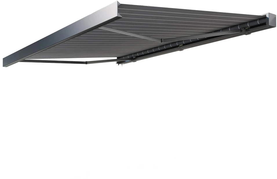 Terasos markizė PRIME AUTOMATIC su LED ir jutikliu, 400x300 cm, Pilkas/Baltas