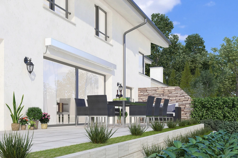 Terasos markizė PRIME AUTOMATIC su LED ir jutikliu, 500x300 cm, rusvai gelsvas