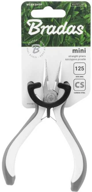 Tiesios replės Bradas MINI Baltas LINE, 125 mm, nikeliuotos