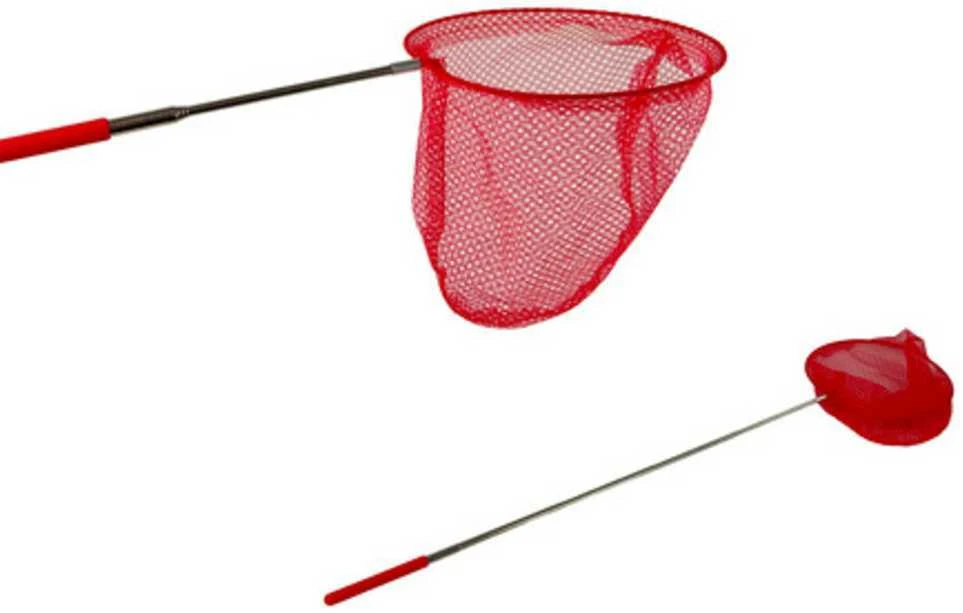 Tinklelis drugeliams gaudyti su teleskopine rankena, 85 cm, raudonas