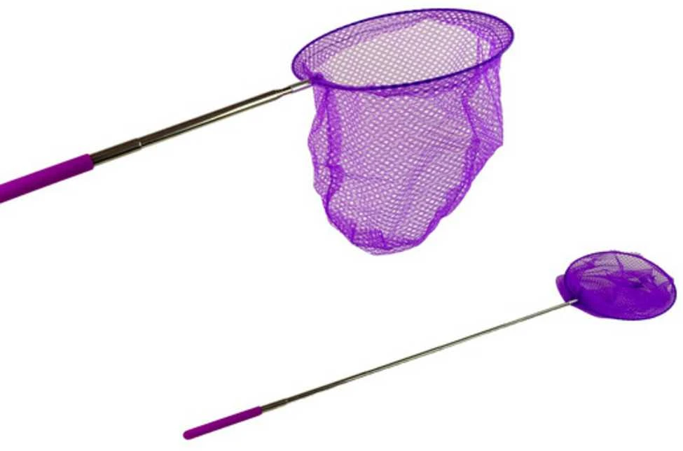 Tinklelis drugeliams gaudyti su teleskopine rankena, 85 cm, violetinis