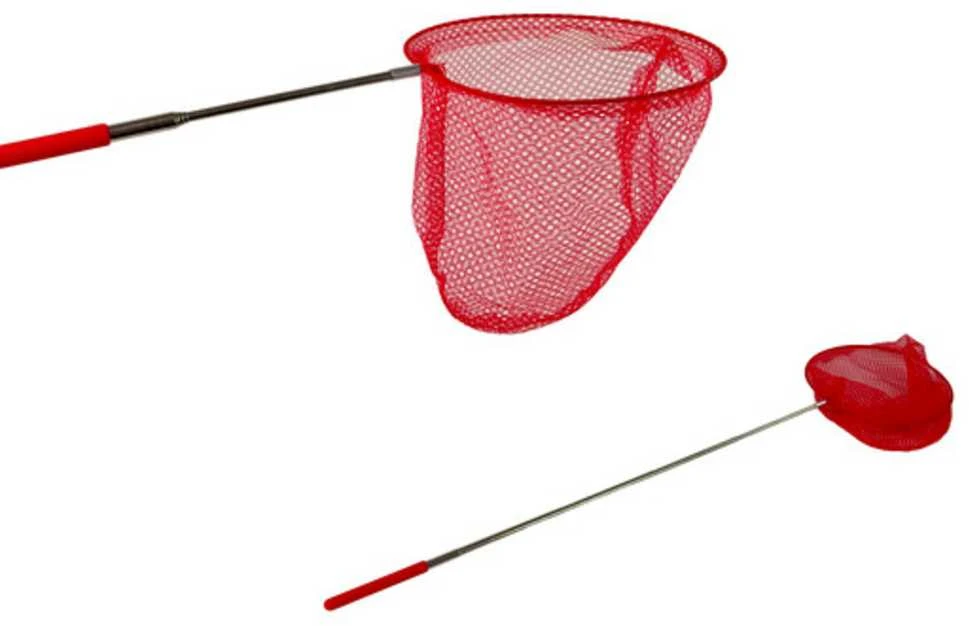 Tinklelis drugeliams gaudyti su teleskopine rankena, 85 cm, raudonas