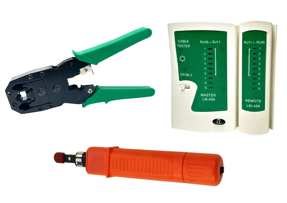Tinklo kabelio testerio rinkinys 19in1