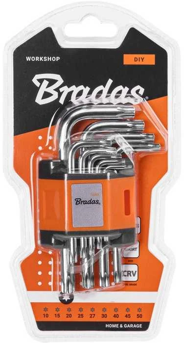TORX raktų rinkinys 10–50 Bradas, 9 vnt., short