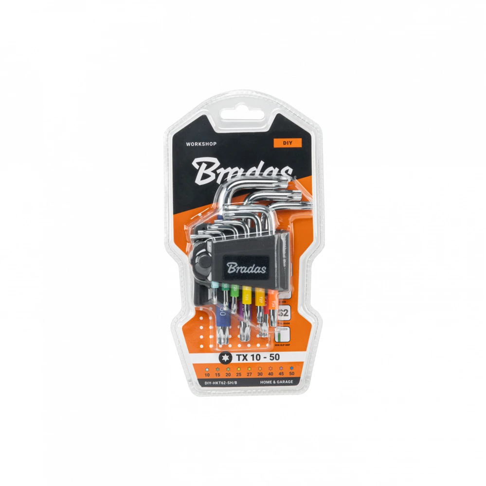 TORX raktų rinkinys Bradas TX 10-50 mm, multicolour / short, 9 vnt.
