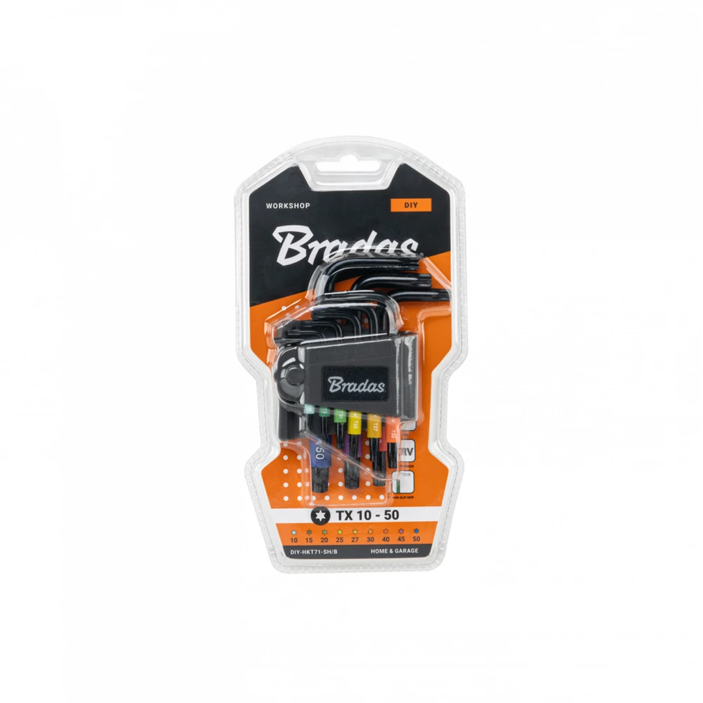 TORX raktų rinkinys Bradas TX 10-50 mm, multicolour / short, 9 vnt.