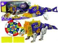 Transformeris dinozauras Dinobots 2in1 su šaudymo funkcija, violetinis