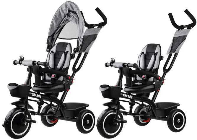 Triratukas su stogeliu Tiny Bike 3in1, pilkas