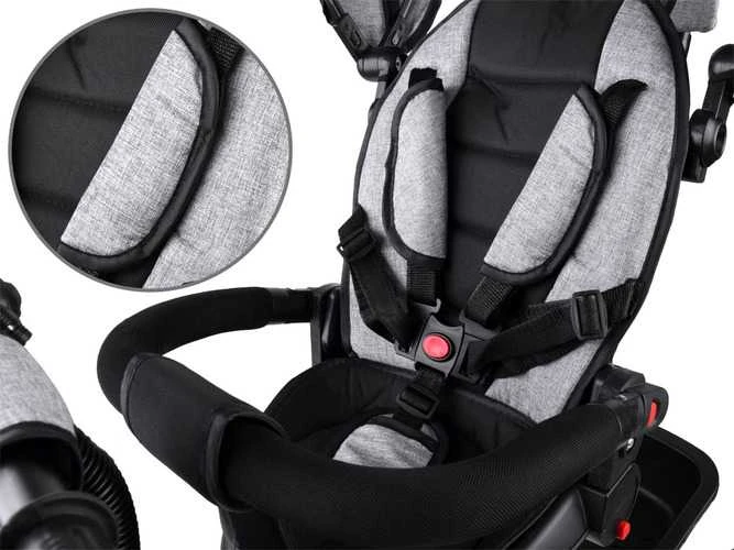 Triratukas su stogeliu Tiny Bike 3in1, pilkas