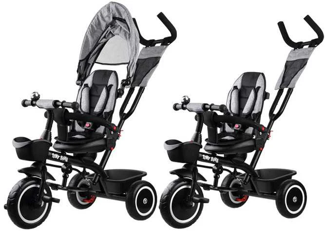 Triratukas su stogeliu Tiny Bike 3in1, pilkas