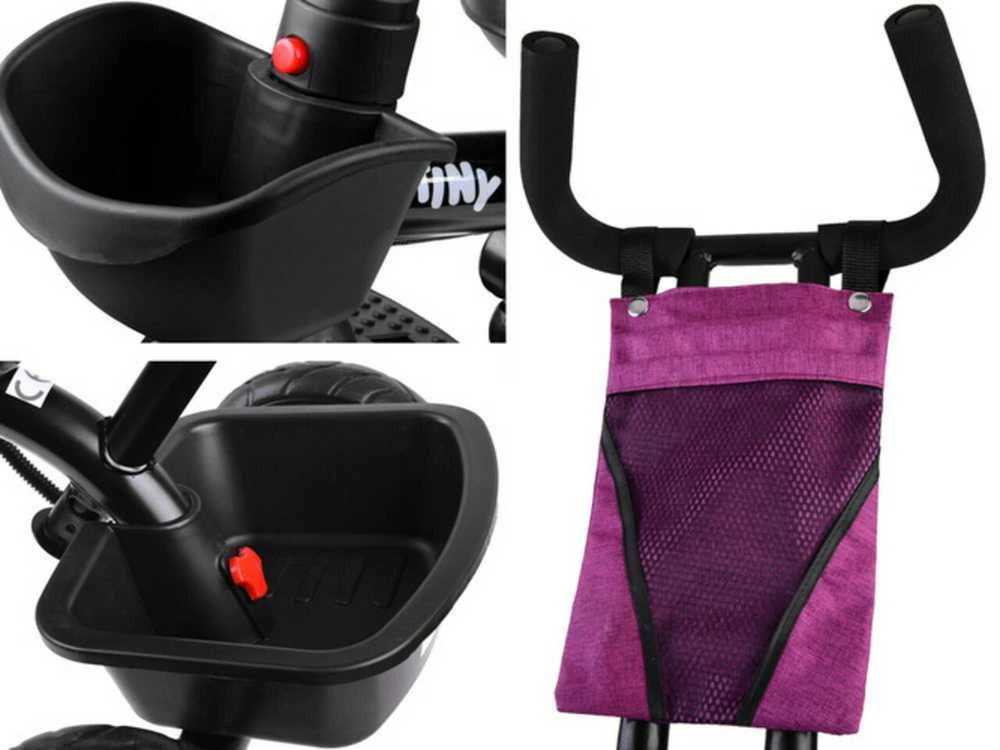 Triratukas su stogeliu Tiny Bike 3in1, rožinis