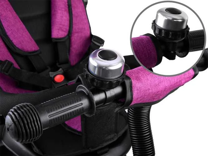 Triratukas su stogeliu Tiny Bike 3in1, rožinis