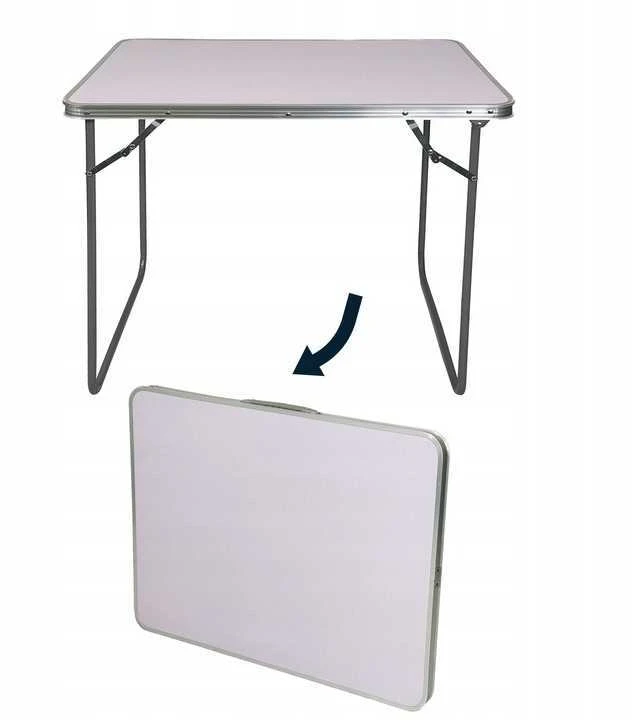 Turistinis sulankstomas stalas, 80x60x70 cm, baltas