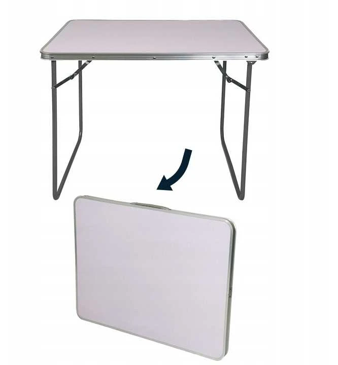 Turistinis sulankstomas stalas, 80x60x70 cm, baltas