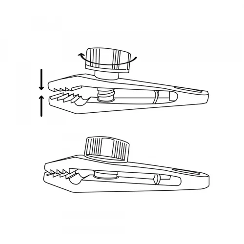 Tvirtinimo klipsai - spaustukai Bradas BUNGEE CORD CLIPS, reguliuojami, 50 vnt., pilki