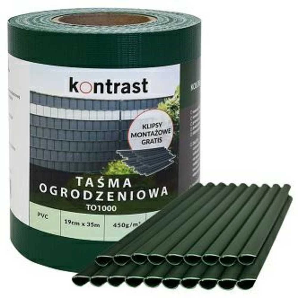 Tvoros juosta su klipsais, 19cmx35m, žalia