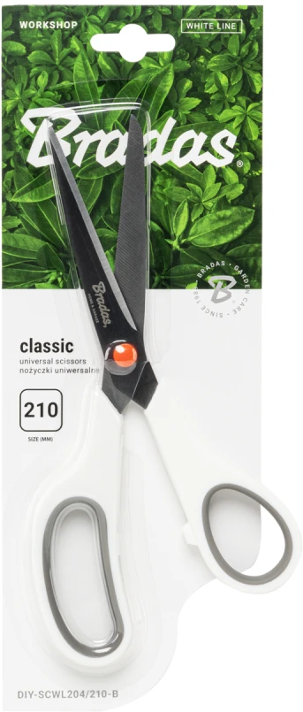 Universalios žirklės Bradas CLASSIC Baltas LINE, 210 mm