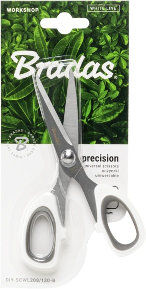 Universalios žirklės Bradas PRECISION Baltas LINE, 130 mm
