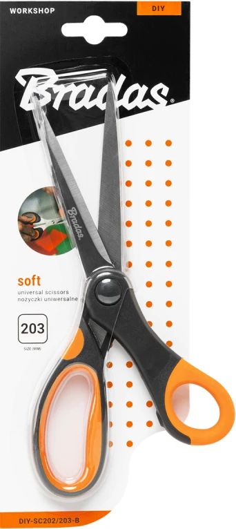 Universalios žirklės Bradas SOFT HOME & GARAGE, 203 mm