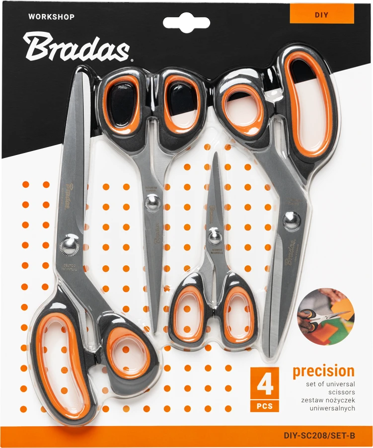 Universalių žirklių rinkinys Bradas PRECISION HOME & GARAGE, 4 vnt.