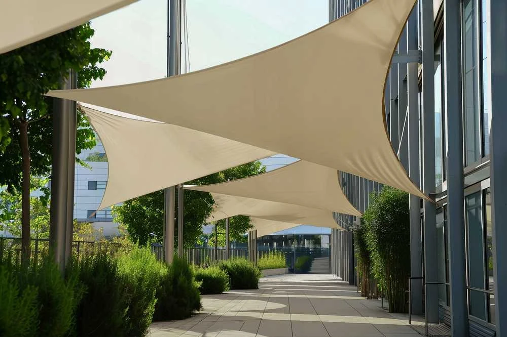 Uždanga/burė nuo saulės, 3x3x3 m, taupe spalvos