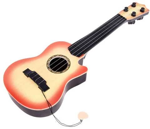 Vaikiška 4 stygų gitara su mediatoriumi, šviesi