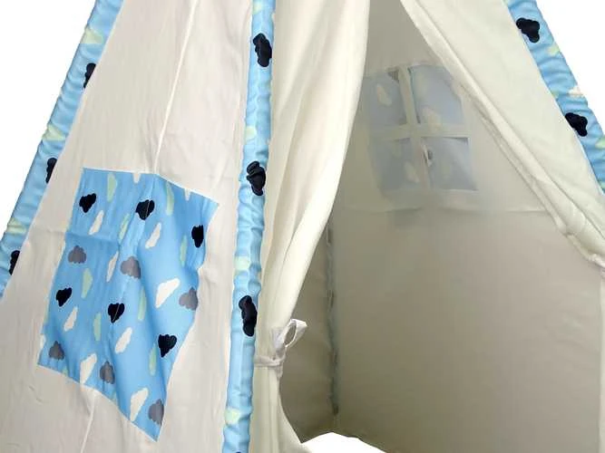 Vaikiška Tipi stiliaus indėniška palapinė "Debesėliai"