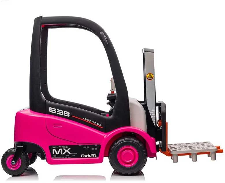 Vaikiškas elektromobilis - šakinis krautuvas XMX638, rožinis