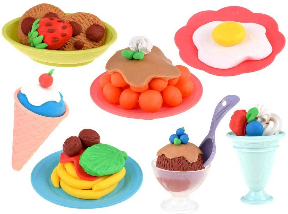 Vaikiškas konditerio rinkinys su plastilinu ir formelėmis
