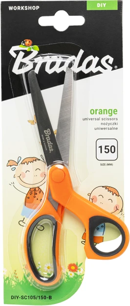Orange Vaikiškos žirklės Bradas Oranžinis, 150 mm
