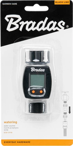 Vandens srauto matuoklis 3/4" Bradas Juodas LINE