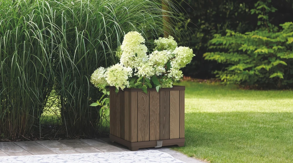Vazonas Deco Square, 45,5 x 45,5 x 45,5 cm, Walnut