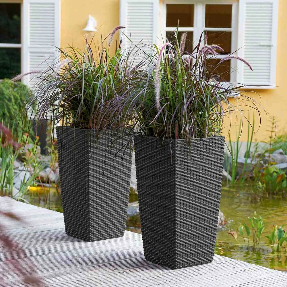Vazonas RATO SQUARE su įdėklu, 61 cm, anthracite