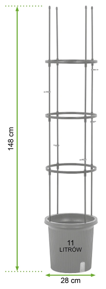 Vazonas su atrama pomidorams TOMATO TUBE, 8x28x148 cm