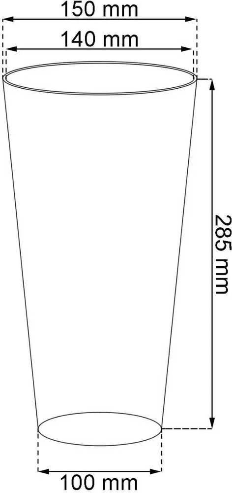 Vazonas Tubus Slim Shine, 150 mm