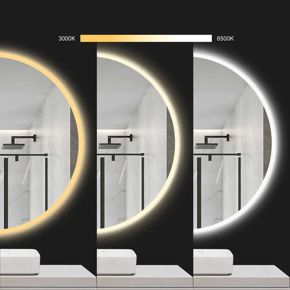 Veidrodis Circle LED, Chrome, 50 cm