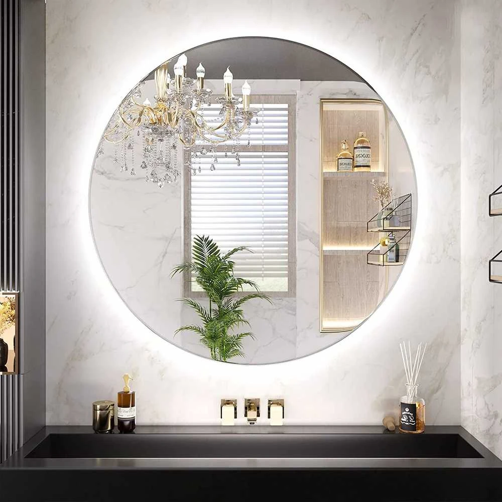 Veidrodis Circle LED, Chrome, 50 cm