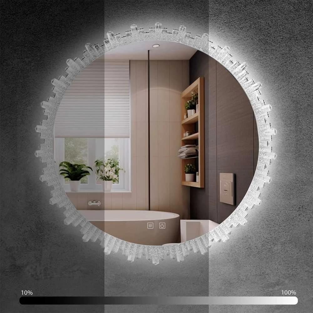Veidrodis Crystal XO LED, Chrome, 80 cm