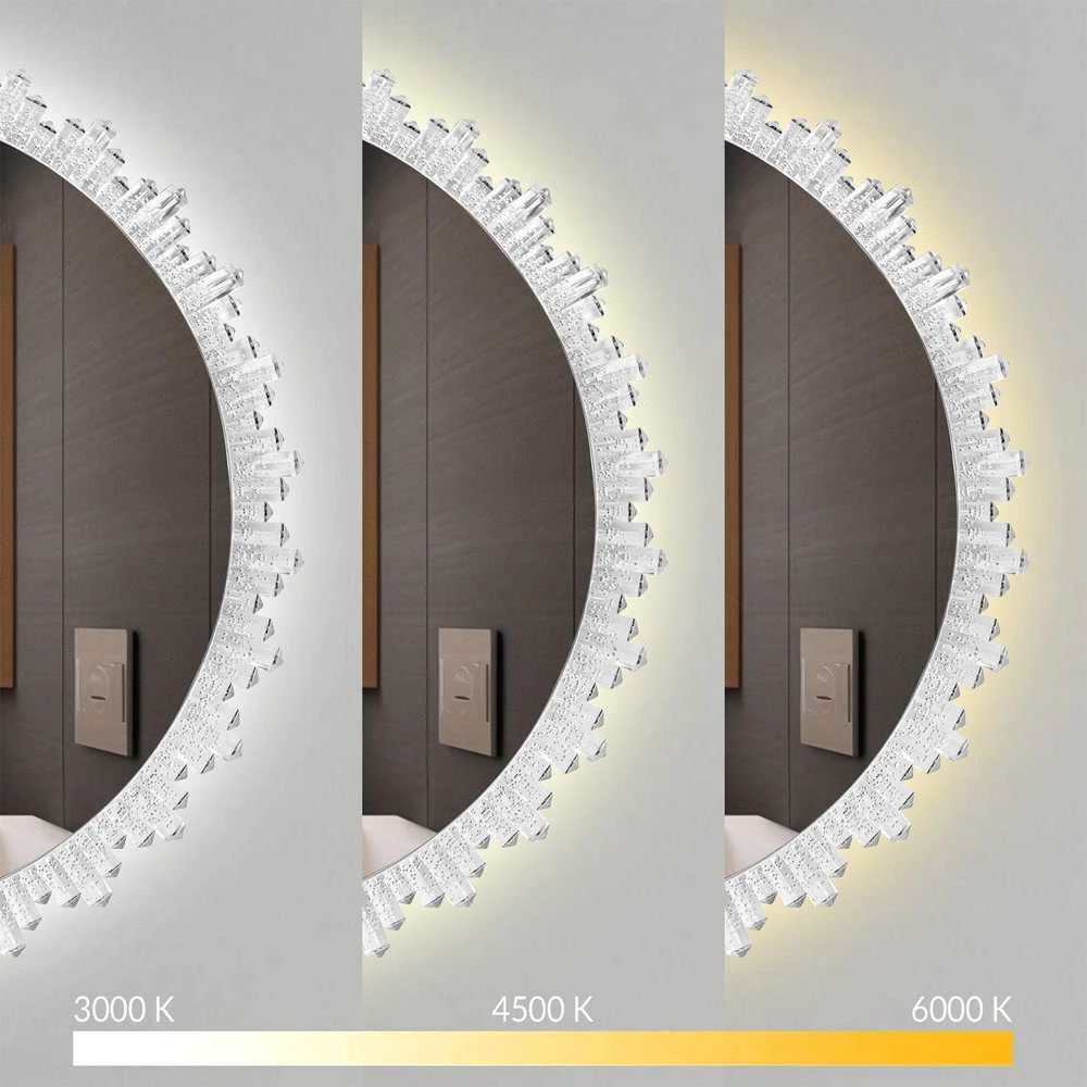 Veidrodis Crystal XO LED, Chrome, 80 cm