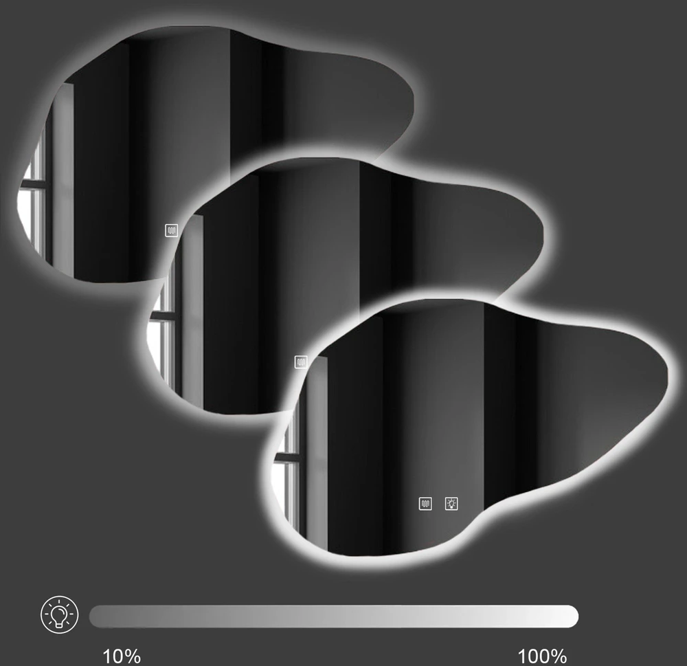 Veidrodis su LED apšvietimu CLOUD B, 100x70 cm