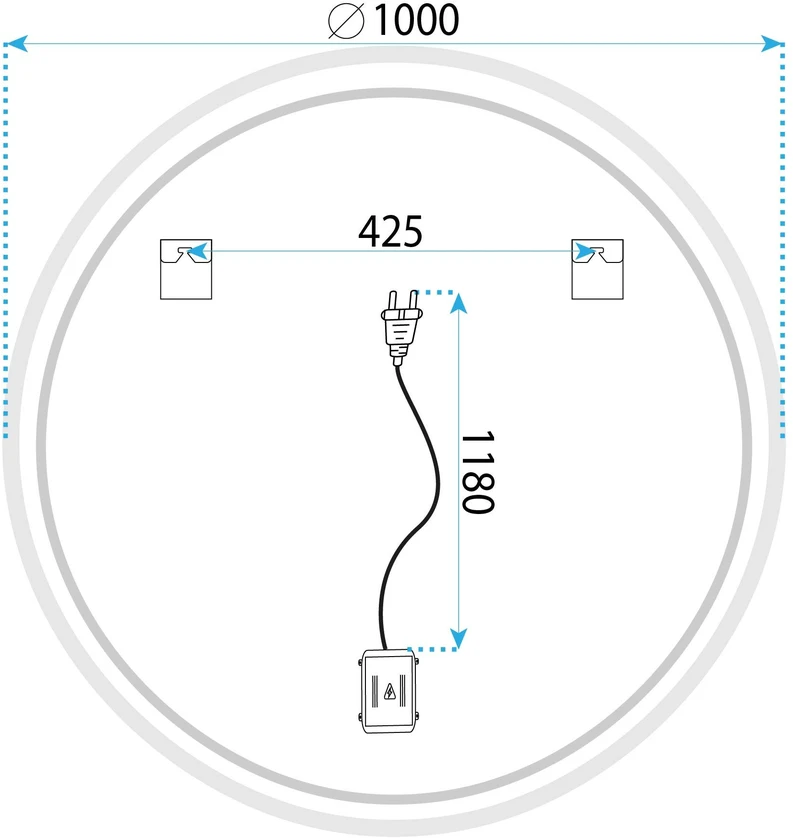Veidrodis su LED apšvietimu FFJ, 100 cm