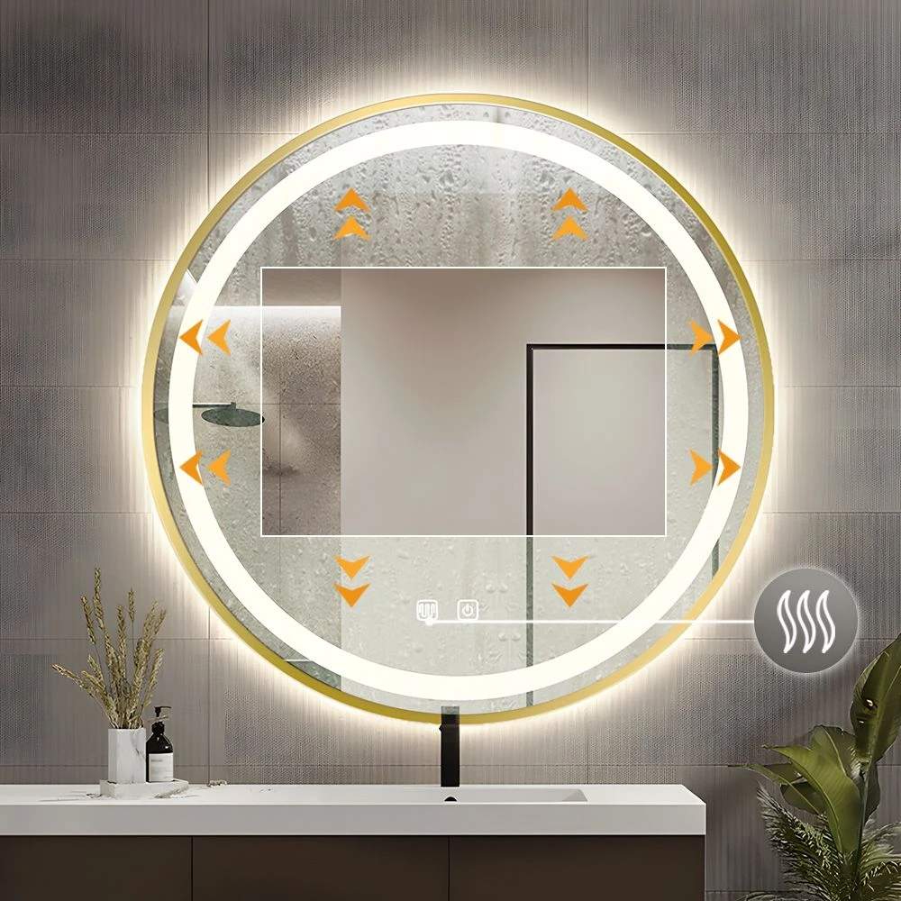 Veidrodis su LED apšvietimu MMJ, 80 cm, Gold