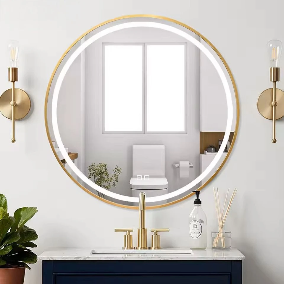 Veidrodis su LED apšvietimu MMJ, 80 cm, Gold