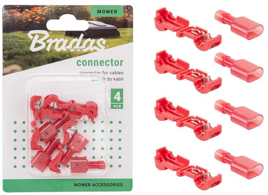 Vejos roboto kontūro laidų jungtys Bradas, 2,7mm, raudona, 4 vnt.