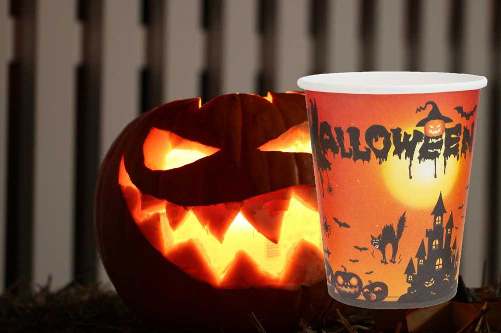 Vienkartiniai popieriniai puodeliai "Halloween", 10 vnt.