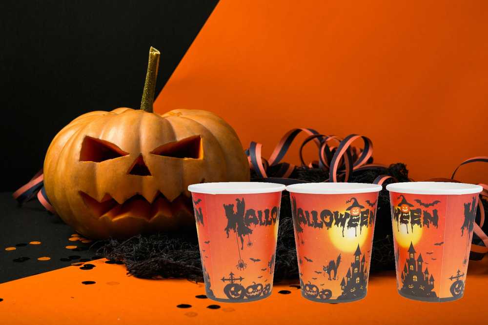 Vienkartiniai popieriniai puodeliai "Halloween", 10 vnt.