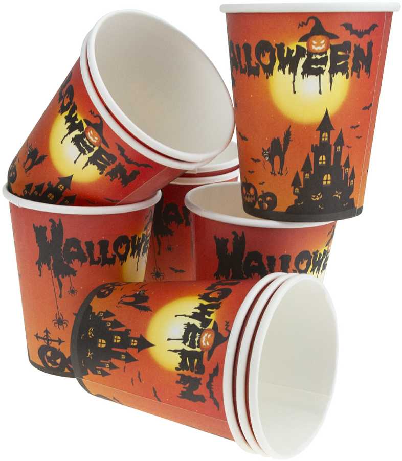 Vienkartiniai popieriniai puodeliai "Halloween", 10 vnt.
