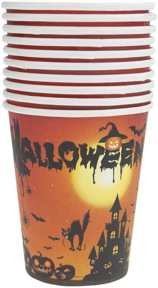 Vienkartiniai popieriniai puodeliai "Halloween", 10 vnt.