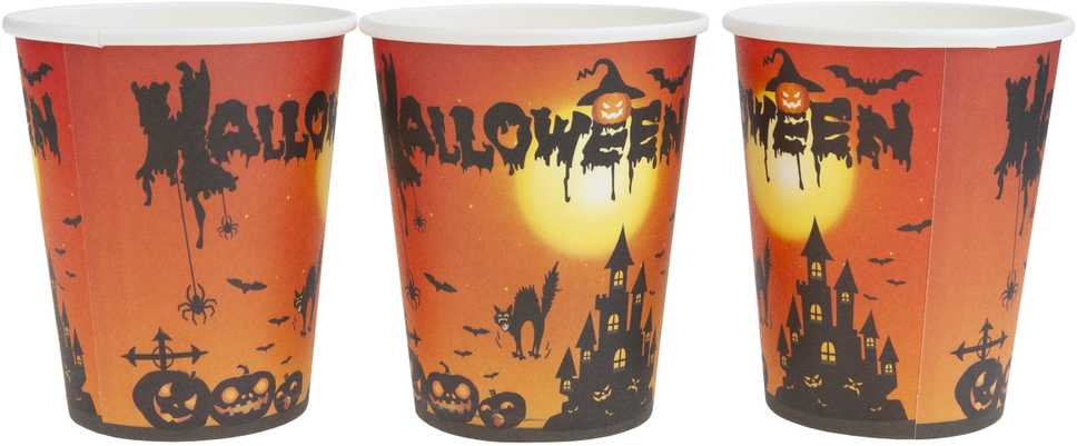 Vienkartiniai popieriniai puodeliai "Halloween", 10 vnt.
