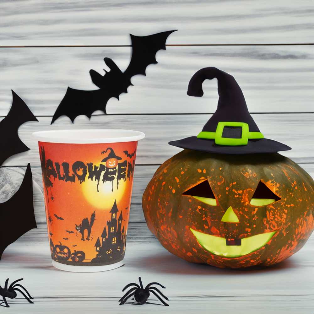 Vienkartiniai popieriniai puodeliai "Halloween", 10 vnt.